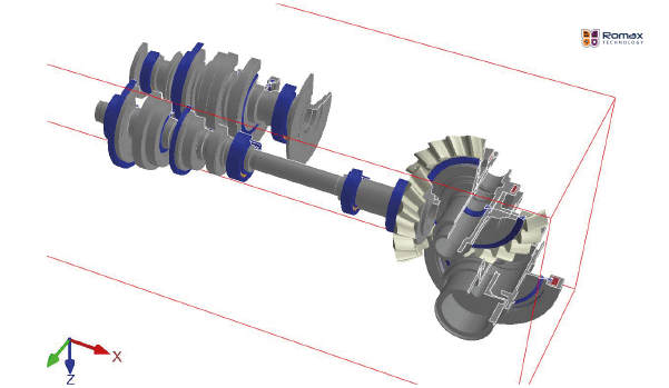Chaine de transmissions sur le logiciel de calculs de powertrain Romax