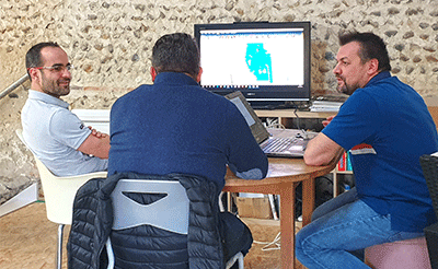 Les ingénieurs CKP Engineering en réunion avec le directeur d’Aurensan, entreprise Agricole 